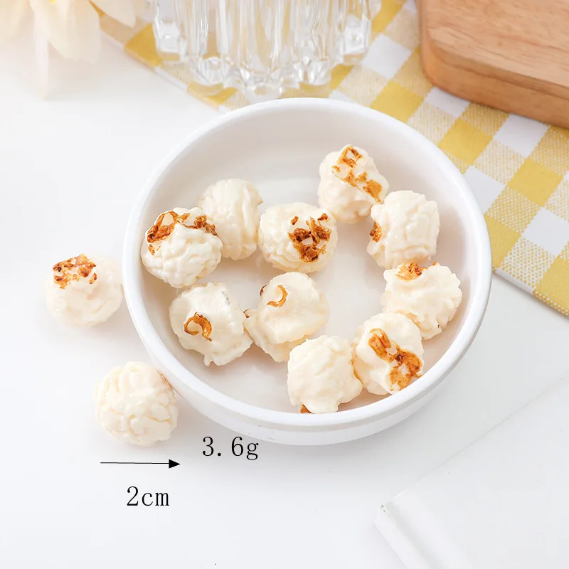 Simulatie Popcorn Model Kunstmatige Melkmaïskorrels PVC Nep Voedsel Dessert Winkelruit Display Props Keuken Decor 10st/lot