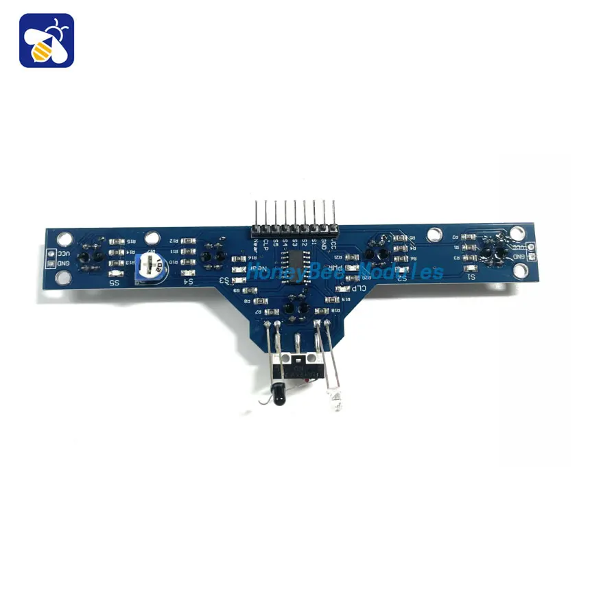 Infrared tracing sensor module five-way tracing obstacle avoidance patrol line tracing module 5 functions high sensitivity