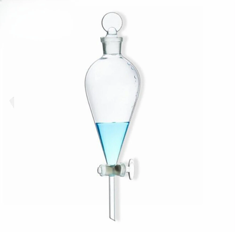 24/29 Borosilicate Glass Separatory Funnel Set with Glass Standard Stopper Lab Supplies for Efficient Liquid Extraction