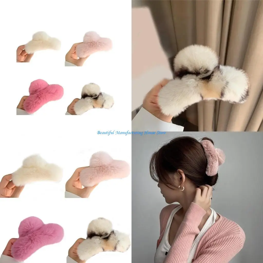 

E56A Большой плюшевый зажим для волос, нескользящий зажим для челюстей, сильный зажим для волос, женский подарок