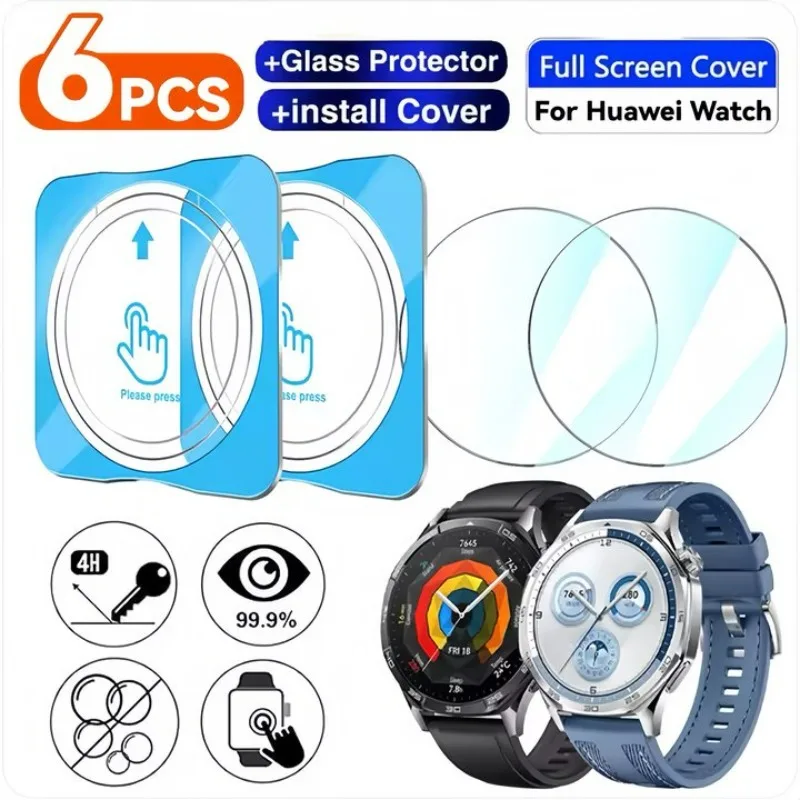 

Легко устанавливаемая пленка из закаленного стекла для Huawei Watch GT 5 GT5 Pro, 41 мм, 42 мм, 46 мм, твердость с защитой от царапин, пленки для умных часов