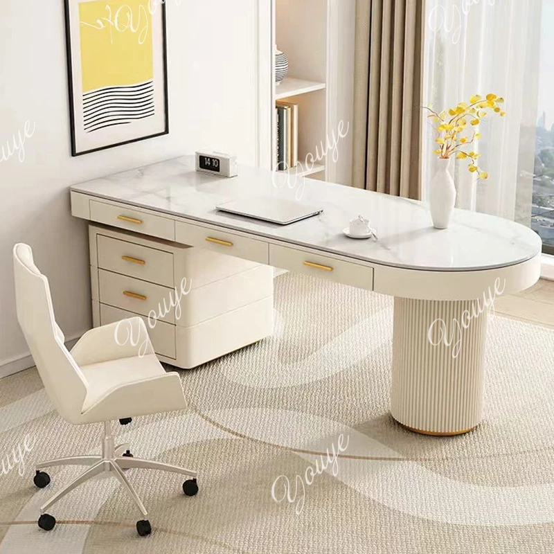 Cream Wind Slate Desk Household Simple Desktop Computer Desk Light Luxury Boss Office Consultation Desk