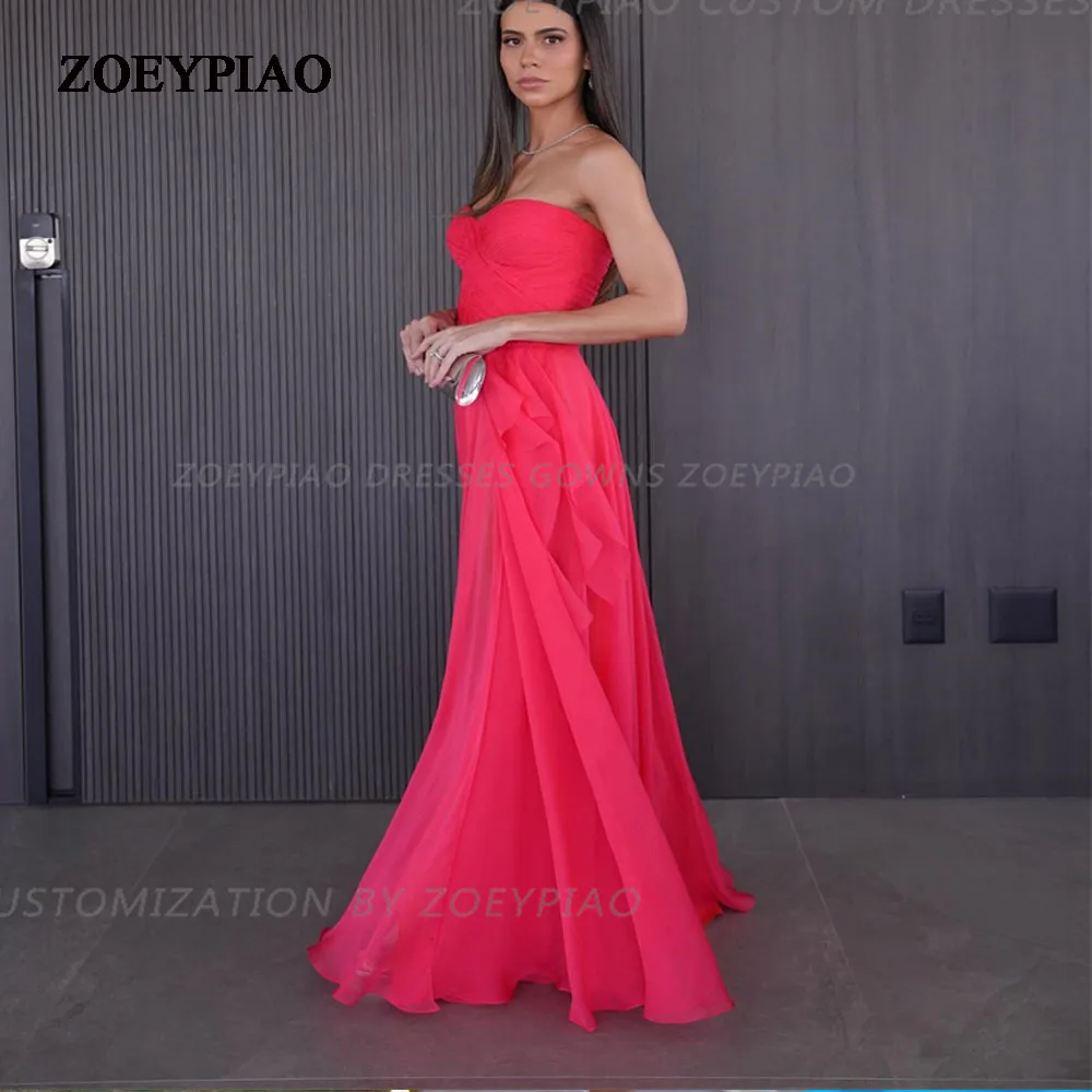 Vestidos de baile longo vermelho linha A feminino, sem alças, sem mangas, vestido formal para eventos, até o chão, vestidos de festa