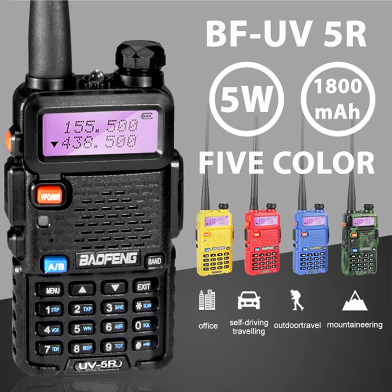 

Baofeng UV-5R Professional Walkie Talkie 5W UHF VHF Portable UV5R Two Way Radio Station UV 5R Hunting CB Transceiver Ham Radio