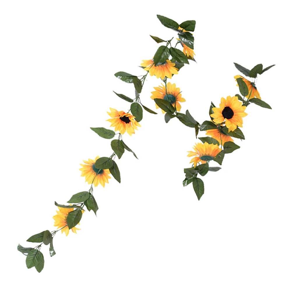 

Silk Sunflowers Vine Artificial Sunflower Garland Hanging Silk Flowers Rattan for Wedding Party Garden Decoration
