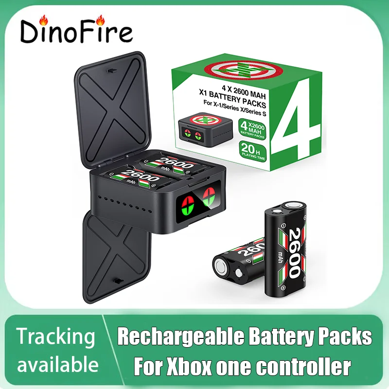 DinoFire X230 2*2600 mAh Rechargable XBOX Batteries Pack For XBOX Serise S/X / XBOX One S/X Charger With Battery