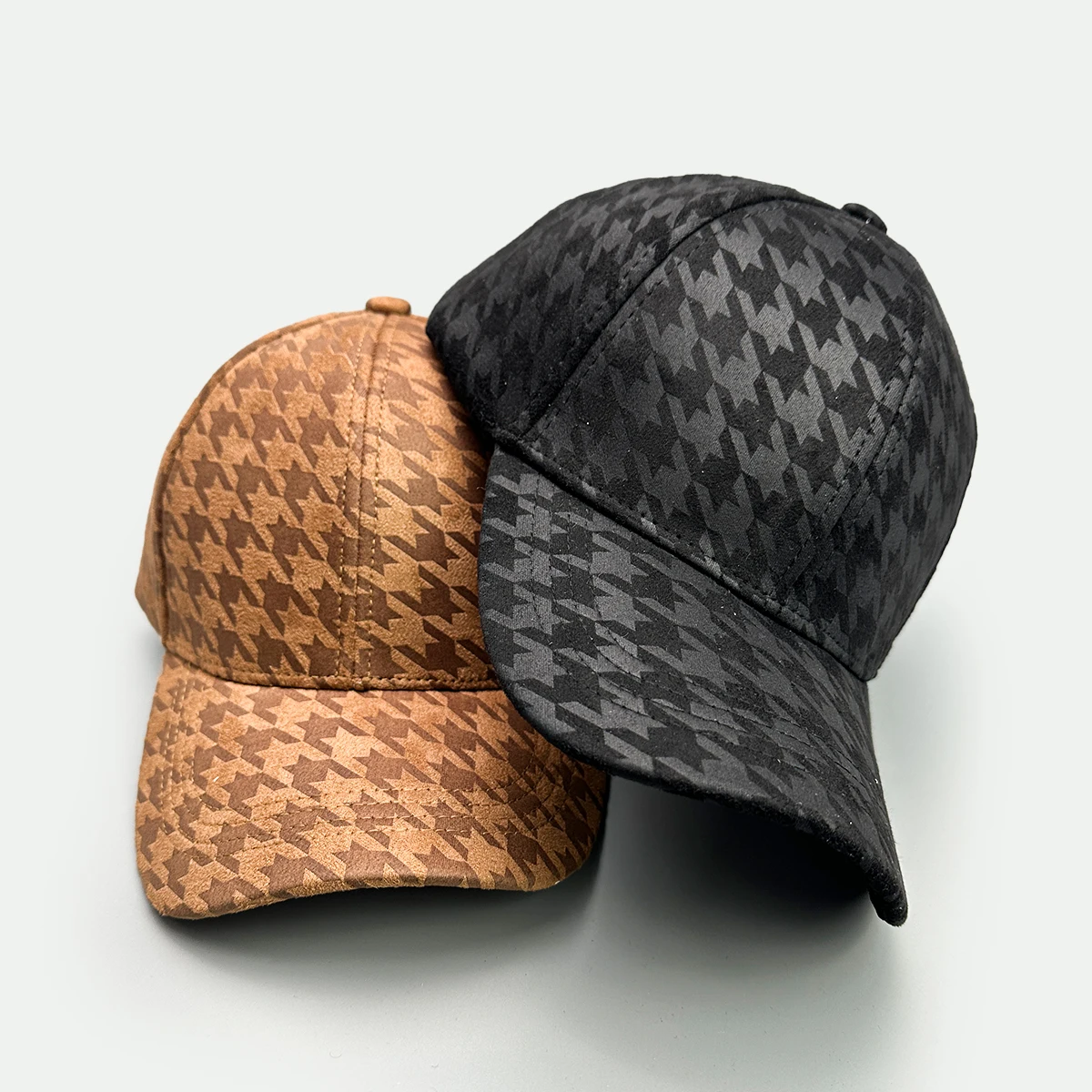 الكلاسيكية الرجعية houndstooth قبعات البيسبول جديد للجنسين ظلة اللون كتلة تنفس الجلود تنوعا ins موضة بلغت ذروتها قبعات #2