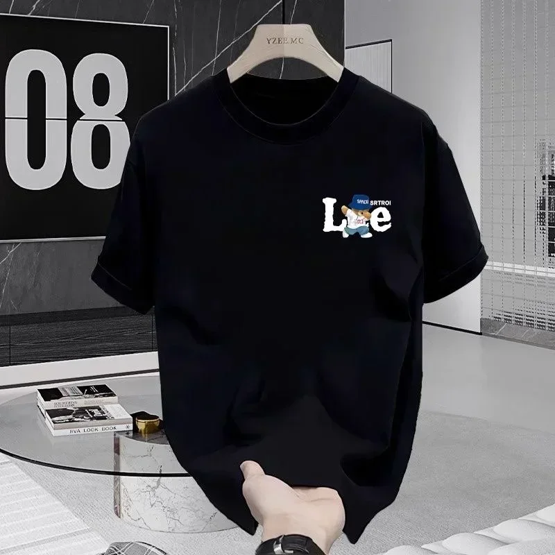 

2025 Summer European and American Fashion Brand Pure Cotton Printed Men's and Women's Loose Short-sleeved Round Neck T-shirt Top