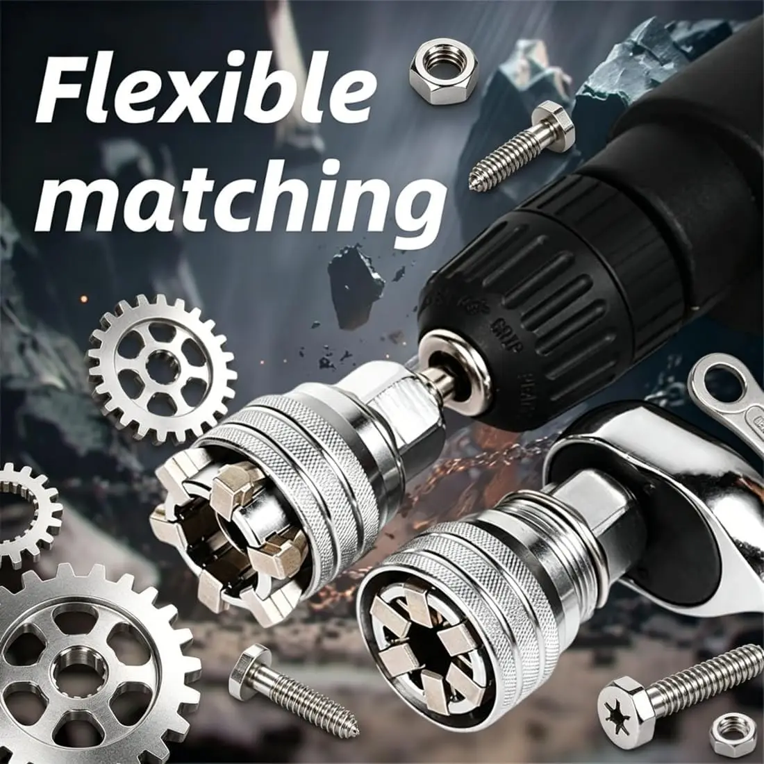 Universal Socket Wrench Multi-function Universal Socket Wrench Tool Socket Tool for 3/8" Drive Ratchet Torque Power Drill - view 4