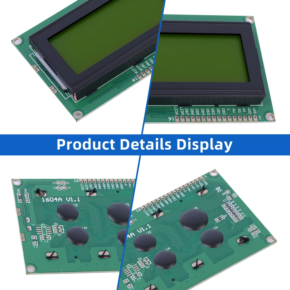 Cyrillic Yellow Green Film 1604A 3.6-Inch LCD Screen Voltage 5V 3.3V ST7066U Character LCD Module Display Screen Factory Outlet