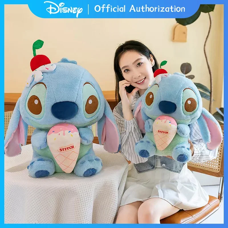 28CM-80CM New Disney Lilo & Stitch Ice Cream Summer Limited Edition Plush Toy Cartoon Stuffed Doll Anime Souvenir Birthday Gift