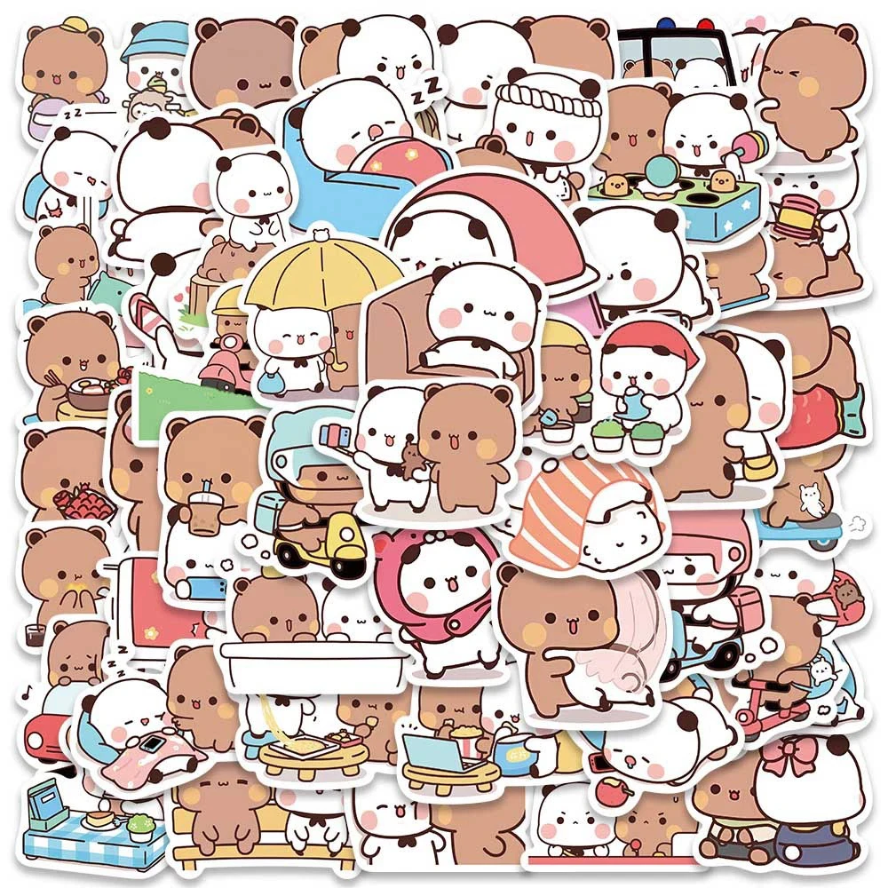 10/30/50pcs Cute Bubu and Dudu Stickers Bear Couple DIY Toy Doodles Decorative Graffiti Decal Phone Bottles Scrapbook Waterproof image 2