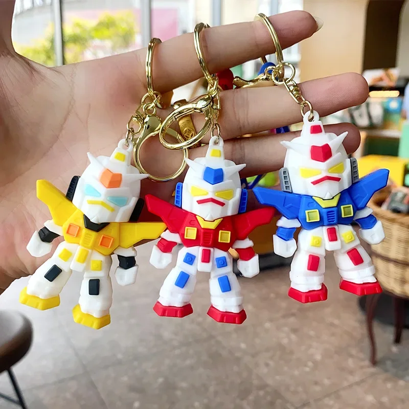 LLavero de Gundam de dibujos animados, Robot de batalla, muñeca, bolso escolar, colgante, regalo