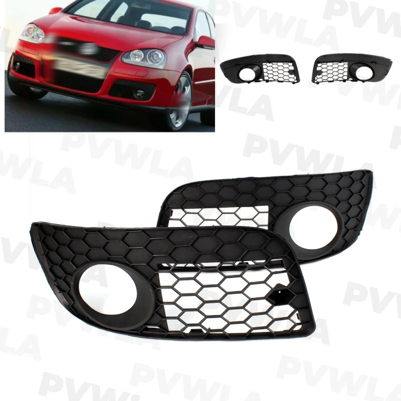 Pair Left+Right Side Fog Light Lamp Grille Cover For VW Golf 5 GTI 2004 2005 2006 2007 2008 2009 1K0854661M 1K0854662F