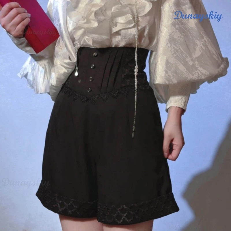 Anime Cosplay Women Men Gothic Dark Lolita Ouji Lolita Shorts Suit Pants Ouji Japanese Court Style Unique performance disfraz view 4
