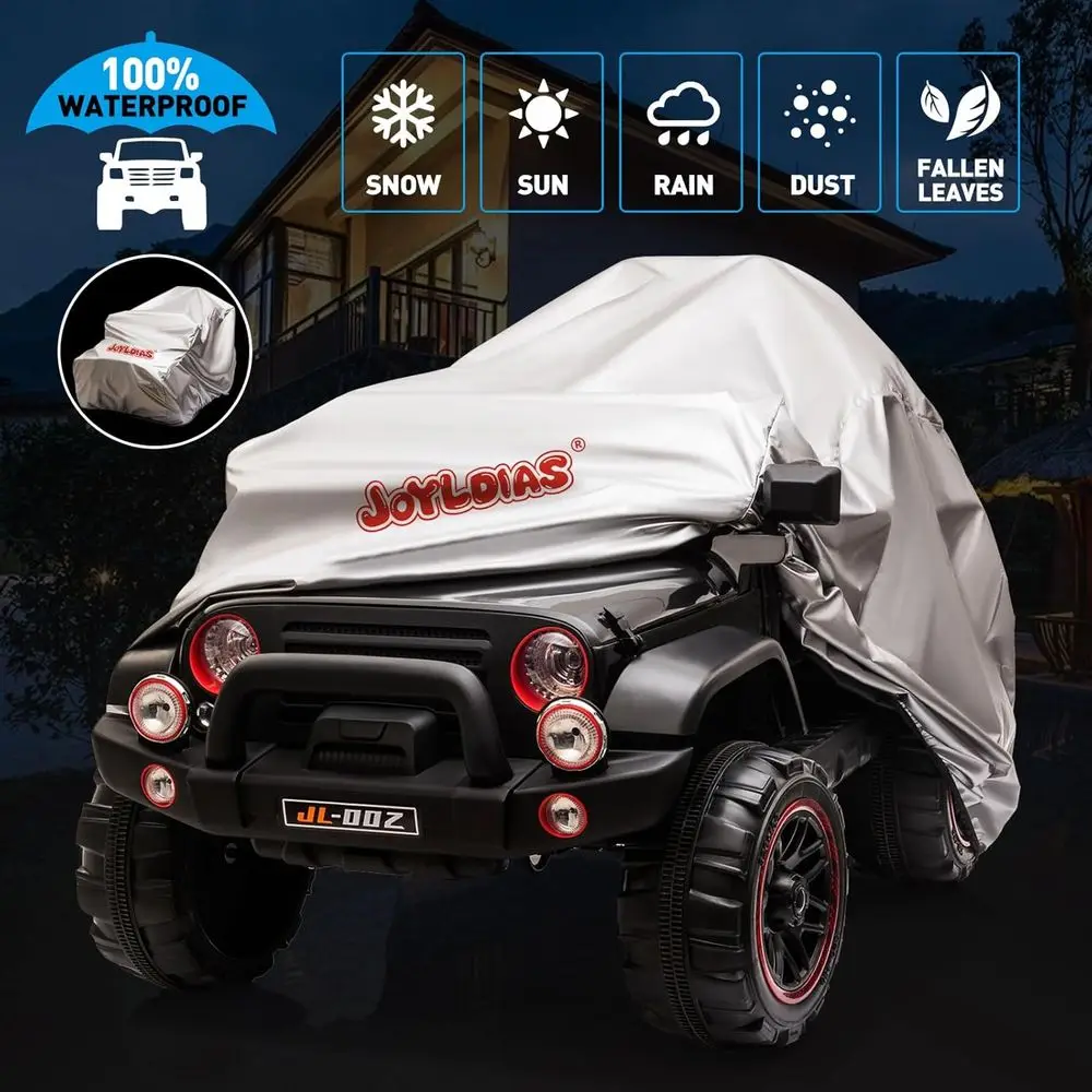 2-Seater Ride On Truck and Car Cover, 12V7AH Children's Electric Car W/Parental Remote Control, Music, LED Lights, Spring Suspen