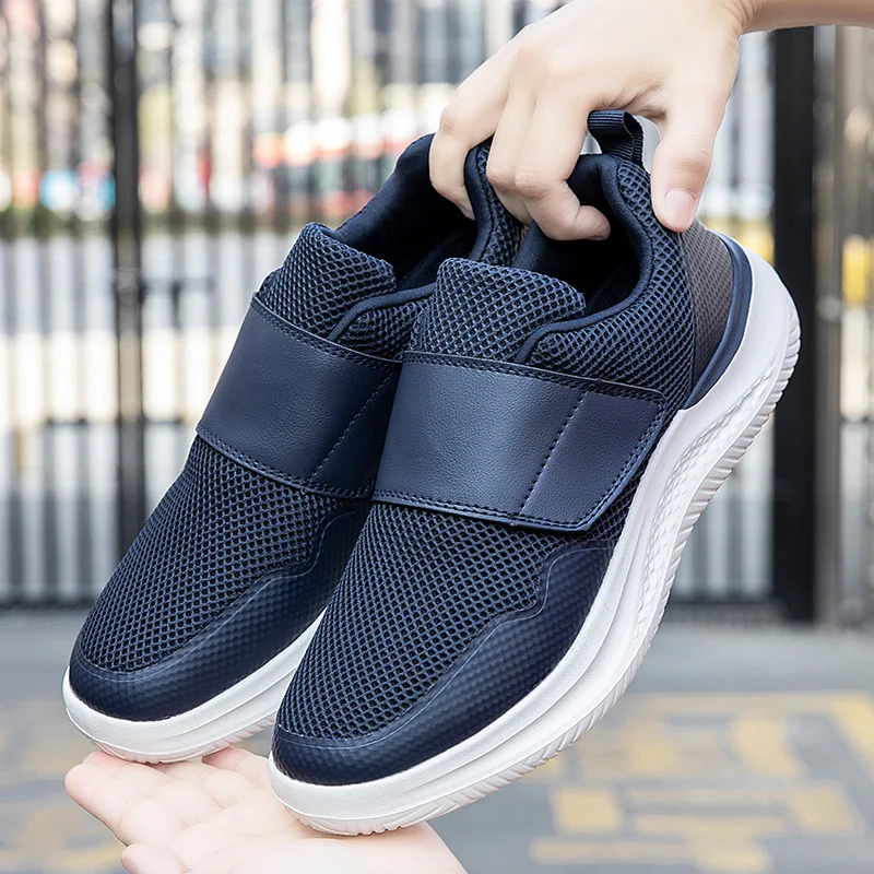 Men's Slip-on Casual Sneakers Adjustable Hook&Loop Walking Sports Shoes Jogging Running Lightweight Zapatillas Deportivas Hombre