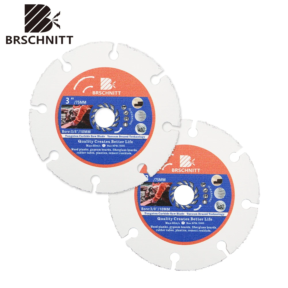 

BRSCHNITT Professional Expert Carbide Cutting Discs for Wood Diameter 75mm Small Angle Grinder Wood Cutting Saw Blade 1pc 3inch