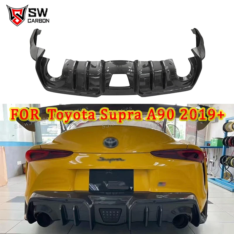Задний диффузор из углеродного волокна в стиле AD для Toyota Supra A90 A91 Mk5 GR 2019+, нижний диффузор заднего бампера, спойлер, Стайлинг автомобиля