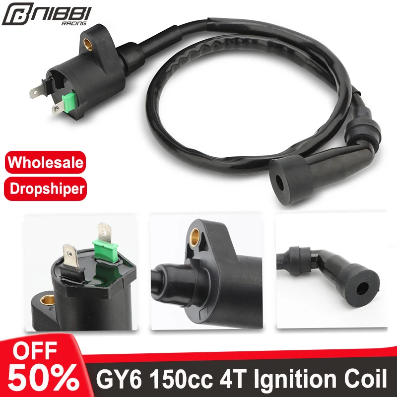 NIBBI Ignition Coil High Pressure Ignition Coil For GY6 50cc 125cc 150cc 170cc 200cc 250cc Engines Motorcycle Moped Scooter ATV