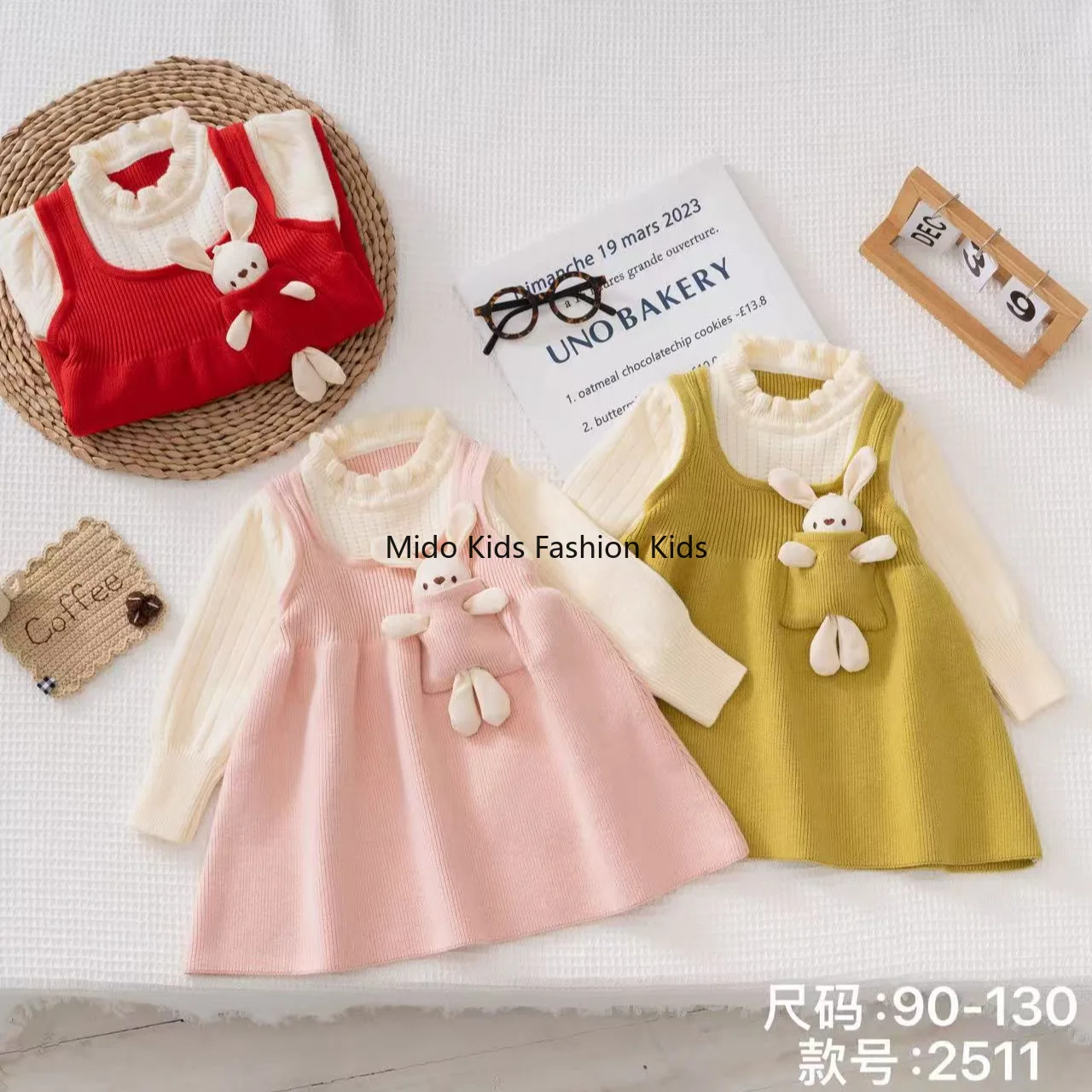 الفتاة البلوز يانغكي بأكمام طويلة الخريف والشتاء تنورة الأميرة الإناث الطفل 2025 فستان الرسن الجديد مجموعة