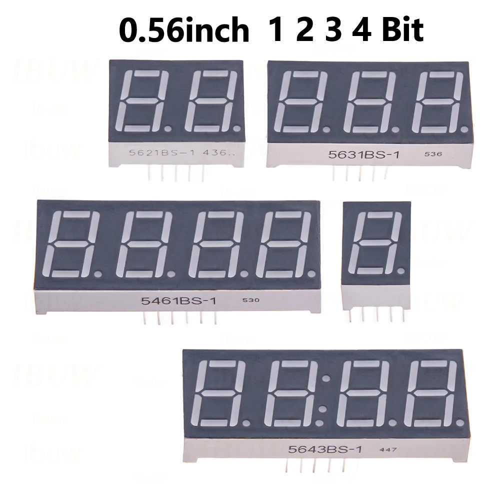 0.56inch 3 4 Digital tube Common AnodeCathode Red 1 2 Bit digital Tube LED Display 7 segment 0.56 1 2 3 4