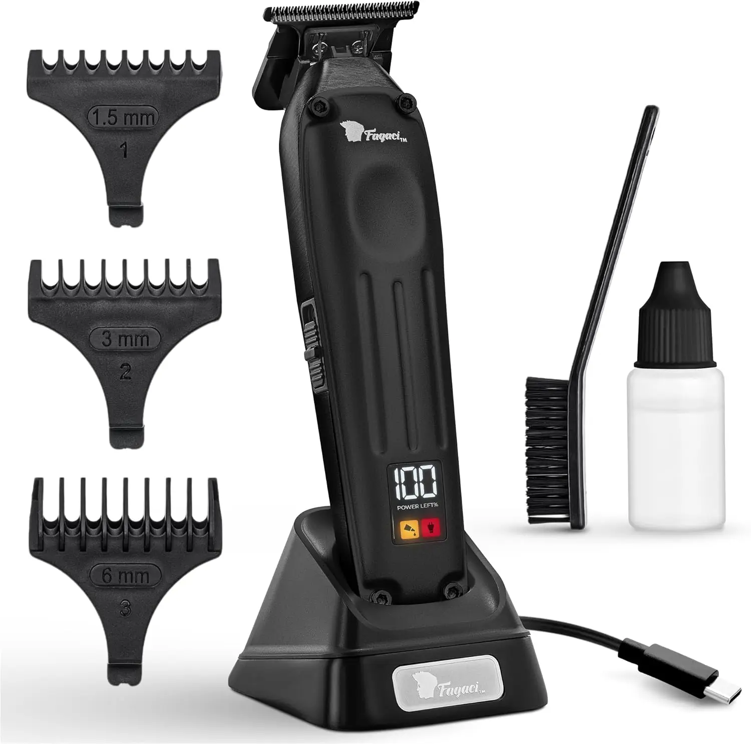 

Professional Cordless Beard Trimmer with Zero Gap Blades, 5X Sharpness & Brushless Motor for Precise Haircuts