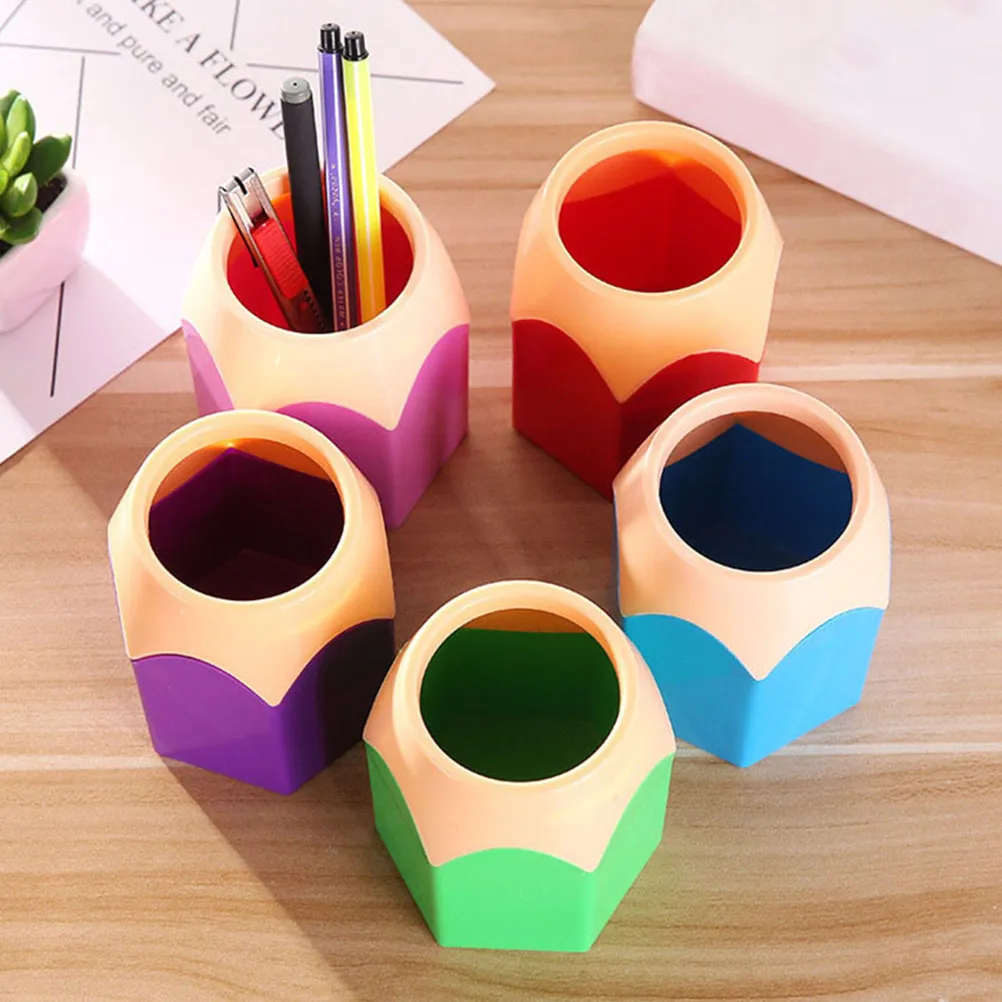 8 Pcs Coloured Pen Holders Pencil Cute Cup Cups ABS for Pens Buckets Classroom Pencils