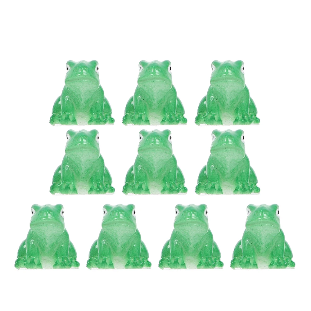

10PCS Car Ornaments Resin Frog Decor Miniature Pond Animals Frog Toys Lotus Mediterranean Style Car Interior Resin Mini