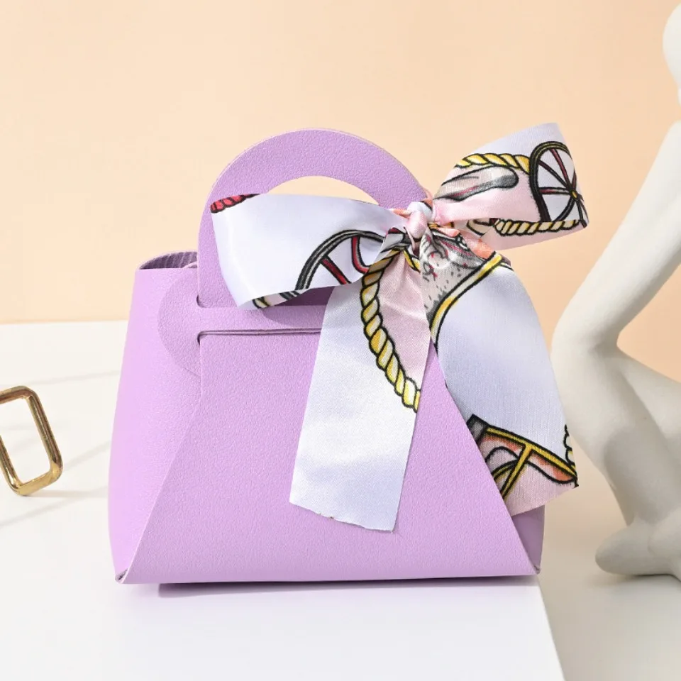 10/20/40 Stück verteilte Leder-Geschenktüten, Hochzeitsbevorzugungsbeutel für Gäste, Mini-Handtasche mit Band, Süßigkeiten-Verpackungsbox, Party-Dekoration – Detail 10