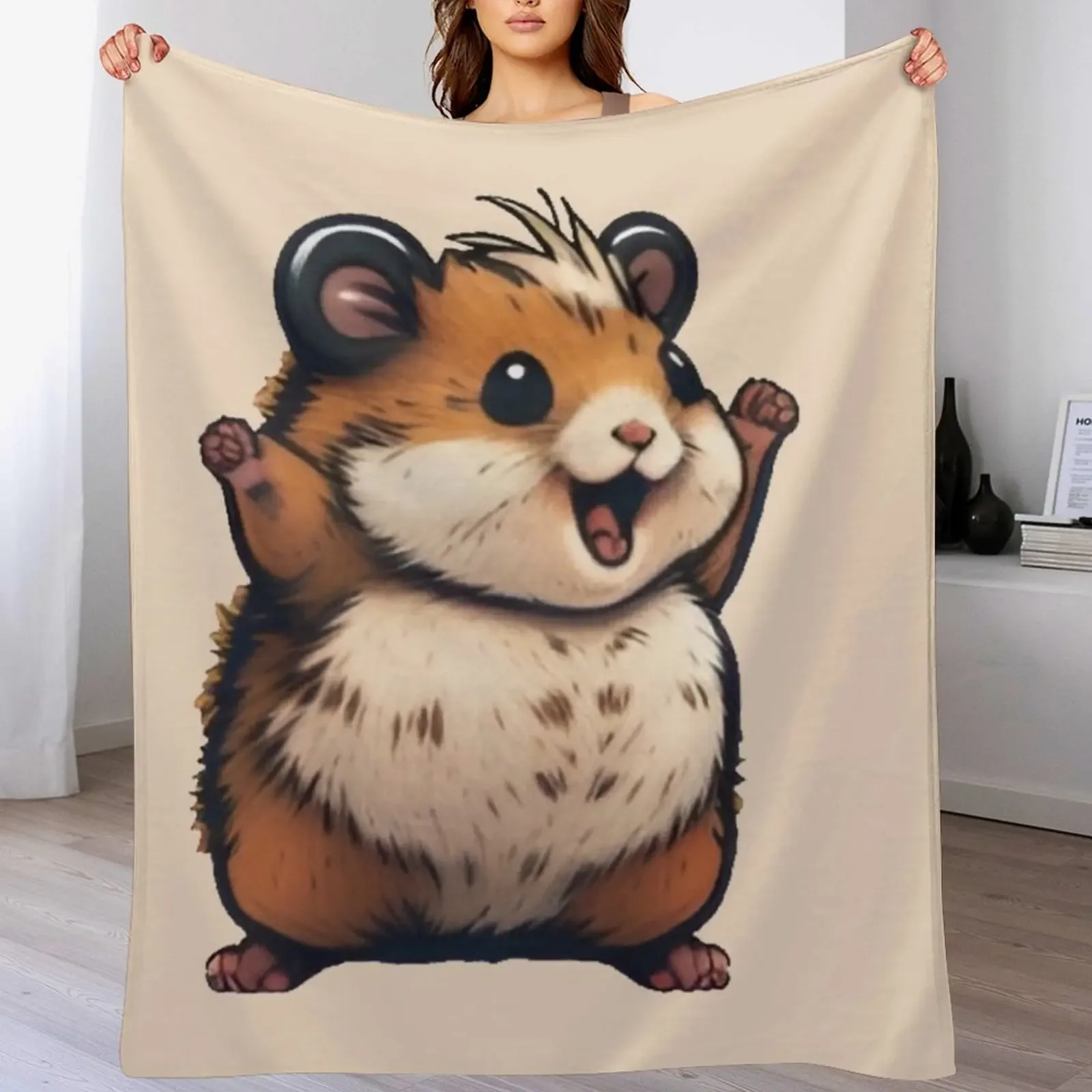 

Cute Happy Rust Hamster Throw Blanket Polar Blankets For Baby warm winter Soft Beds Blankets