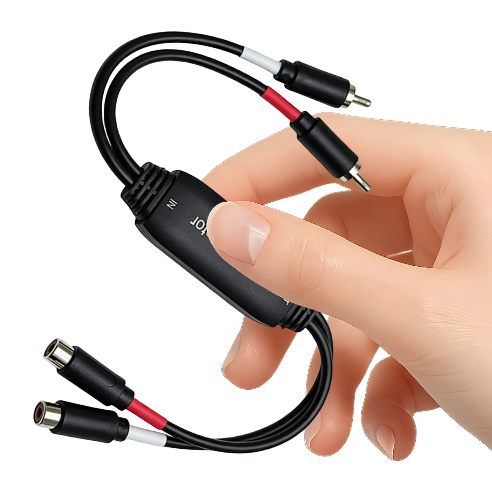 2 Channel RCA Noise Eliminator RCA Connectors Audio Hum Eliminator Plug and Play for Home Cars Retro Games TVs VCRs Mixers