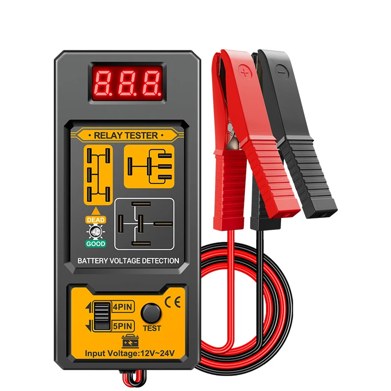 Cnb-808 Car Relay Tester Automotive Relay Detection Tool 4Pin 5Pin Led Display Electrical System Diagnostic Tester