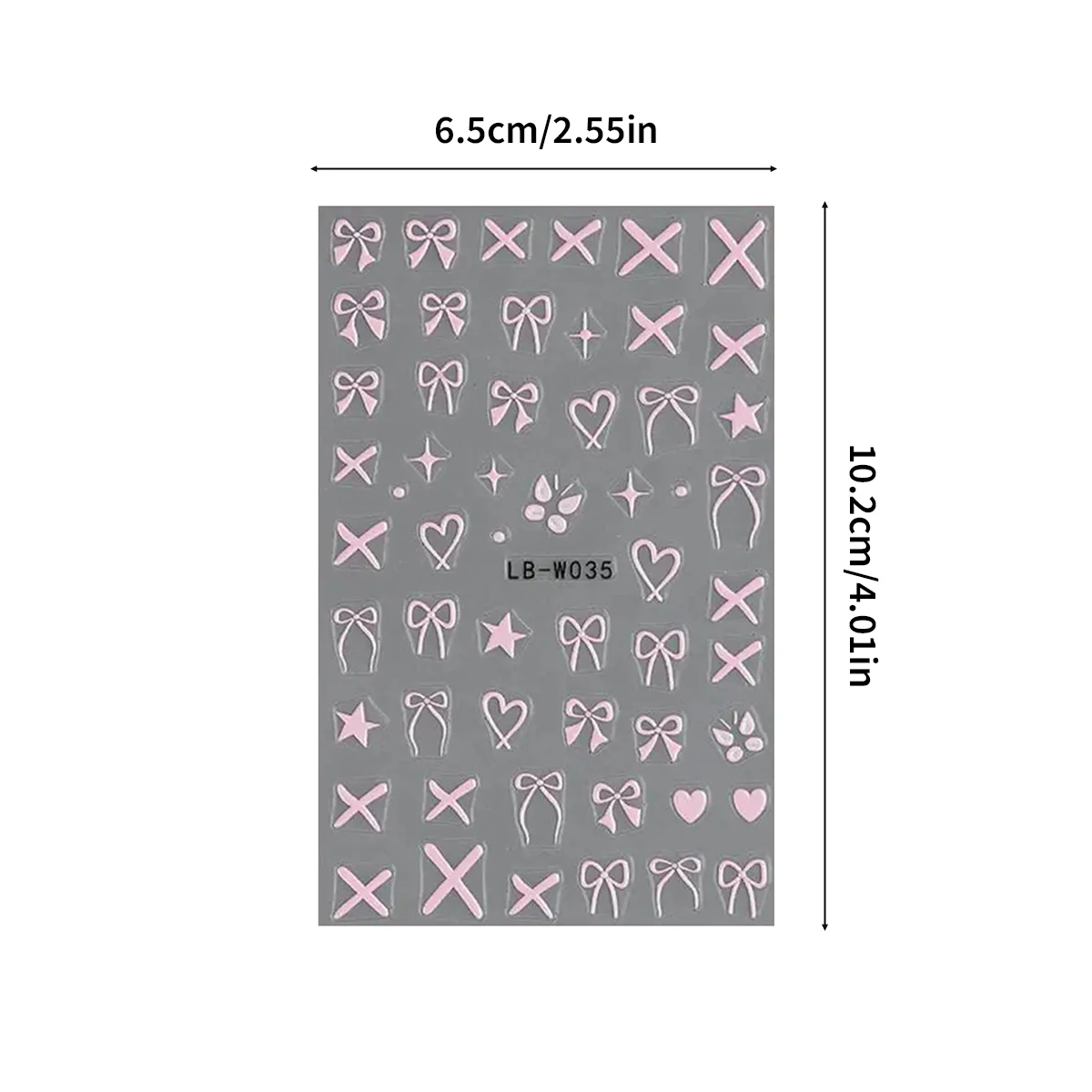 Strik Nagels Stickers 3d Reliëf Valentijn Wit Roze Rood Geschenk Vlinderdas Lint Love 'S Day Sweet Heart Nail Art Stickers