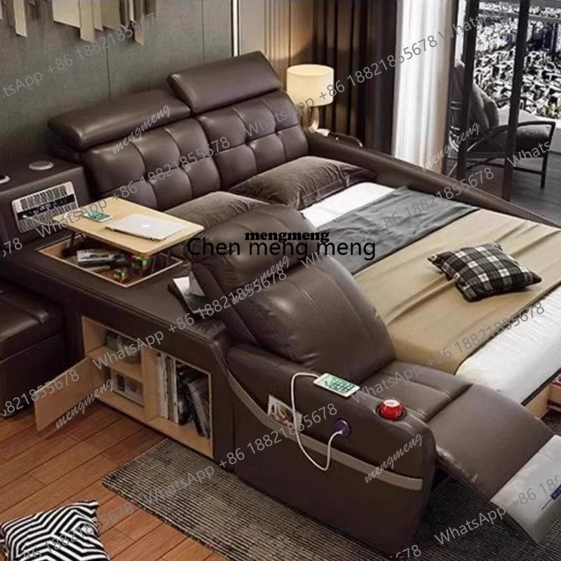 

Электрическая кровать-трансформер с массажем, кожаная, татами, минималистичная, роскошная, умная, многофункциональная мебель