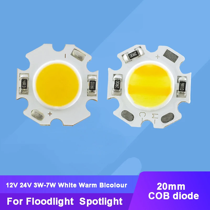 Input 12V 24V 3W 5W 7W Warm White Bicolour LED COB Light + Star Substrate