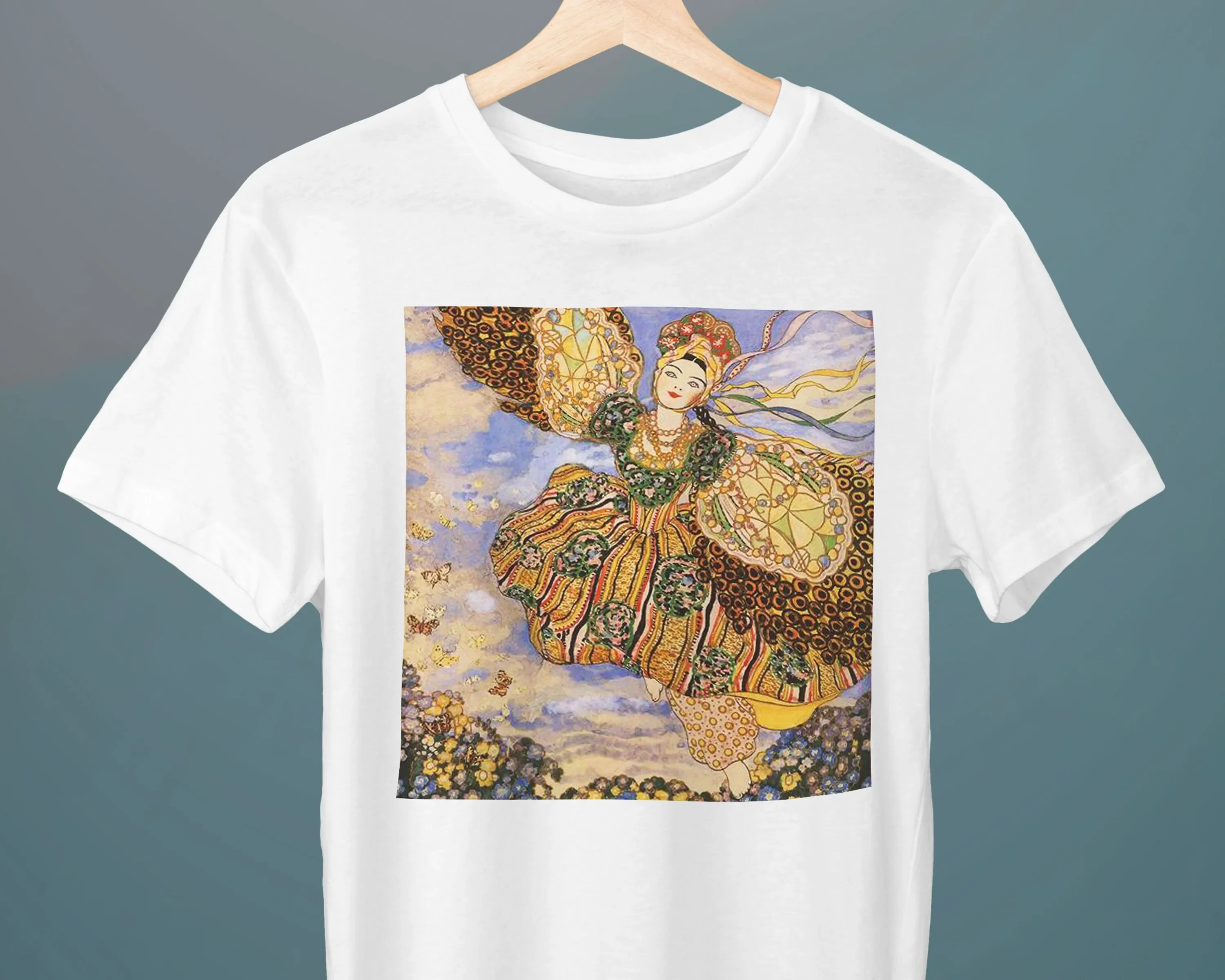 เสื้อยืดศิลปะ Firebird konstantin somov ภาพวาด unisex