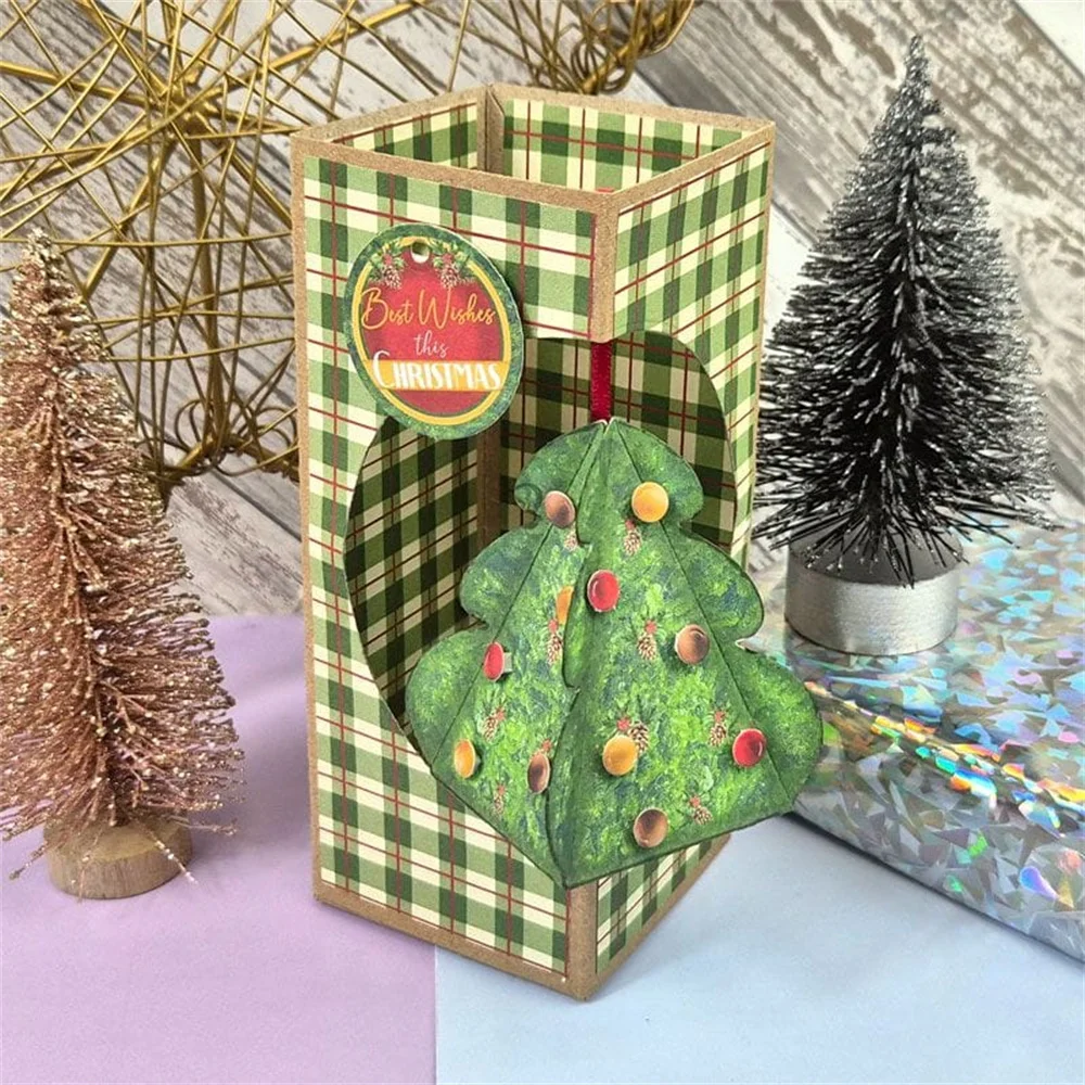 Christmas Tree Gift Box Metal Cutting Dies Cut Die Dimensional Stars Mold Craft Decoration Embossing Template DIY Handmade Knife view 5