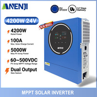 ANENJI New 4200W 24V Hybrid Solar Inverter MPPT Pure Sine Inverter 230VAC Maximum PV Power 5000W Solar Inverter