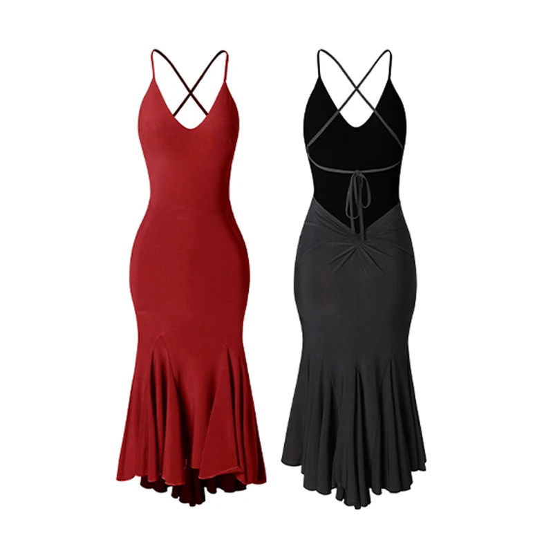 Sexy Halter Latin Dance Dress Latin Fringed Dresses Latin Dance Competition Dress Women Latin Performance Practice Wear SL6215