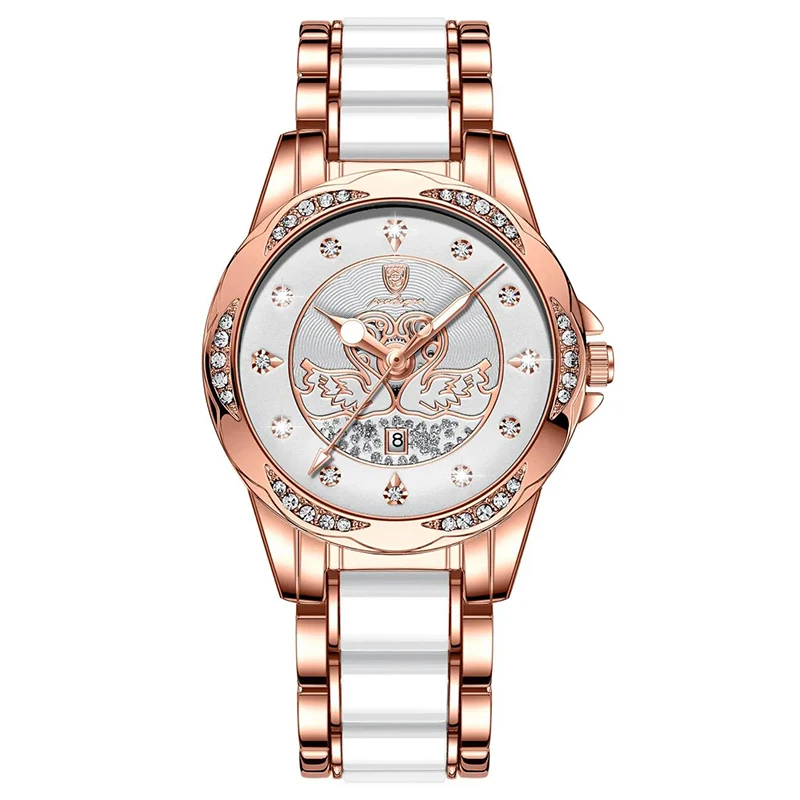 POEDAGAR Luxury Bracelet Women Watch Top Brand Creative Dial Diamond Girls Watches Ladies Rose Gold Steel Strap Waterproof Clock