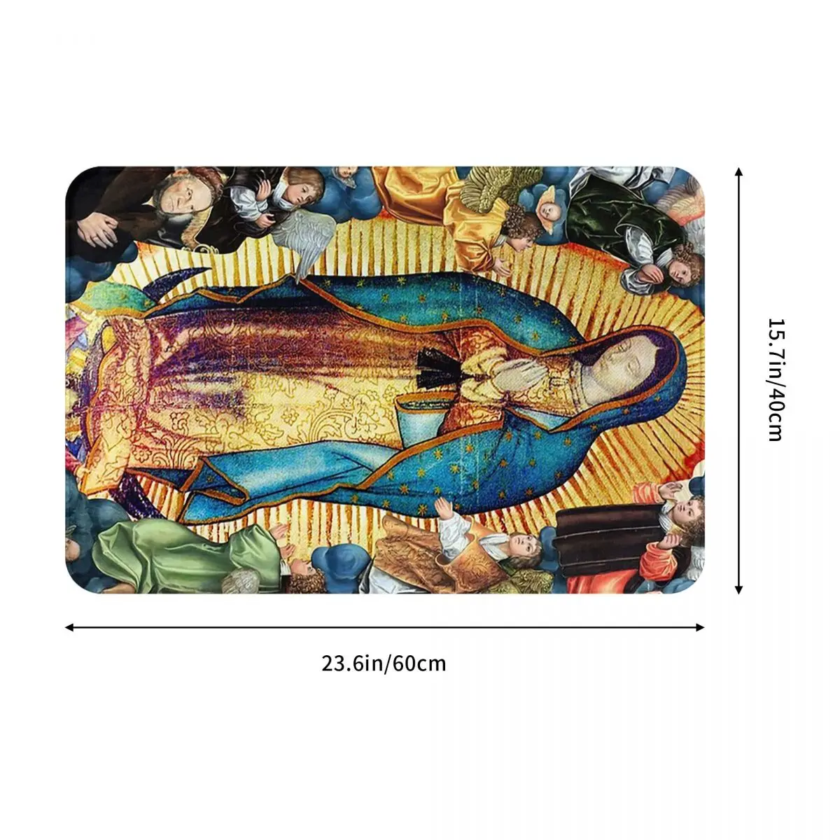 Our Lady Of Guadalupe Virgin Mary Mexican Doormat Sand Scraping Carpet Rug Kitchen Entrance Home Floor Mat for Bedroom Footpad