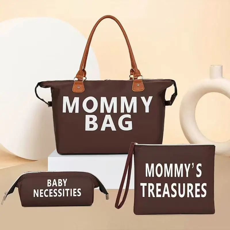 

Mummy bag style hand-held high-end travel three-piece set, large capacity single-shoulder handbag