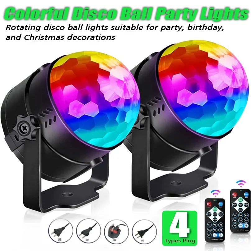 Colorful Strobe Light  Activated Stage with Remote Control Disco Ball Lamps for Home Room Parties Kids Birthday Wedding Bar