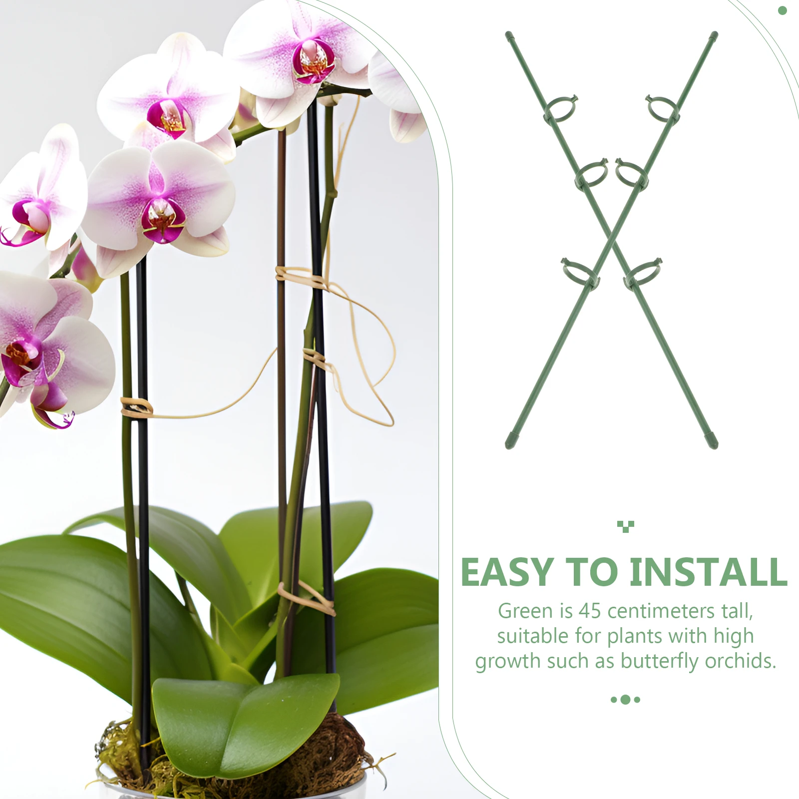

10 set Orchid Fixing Rod Plant Support Stands Climbing Small Stakes for Potted Plants Indoor Plastic Garden racks