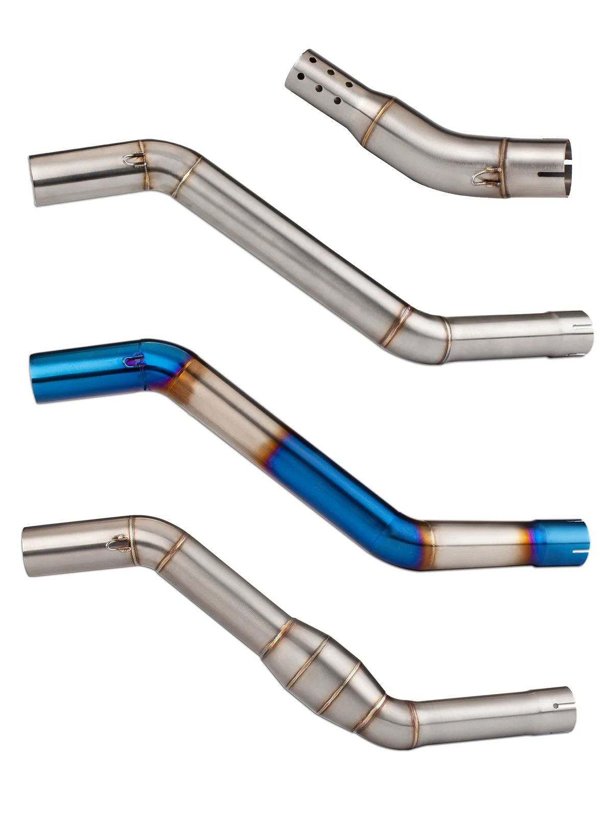 For Chunfeng NK400 NK650, Modified Exhaust Pipe, Stainless Steel Muffler Center Section with Backpressure Drum Center Section