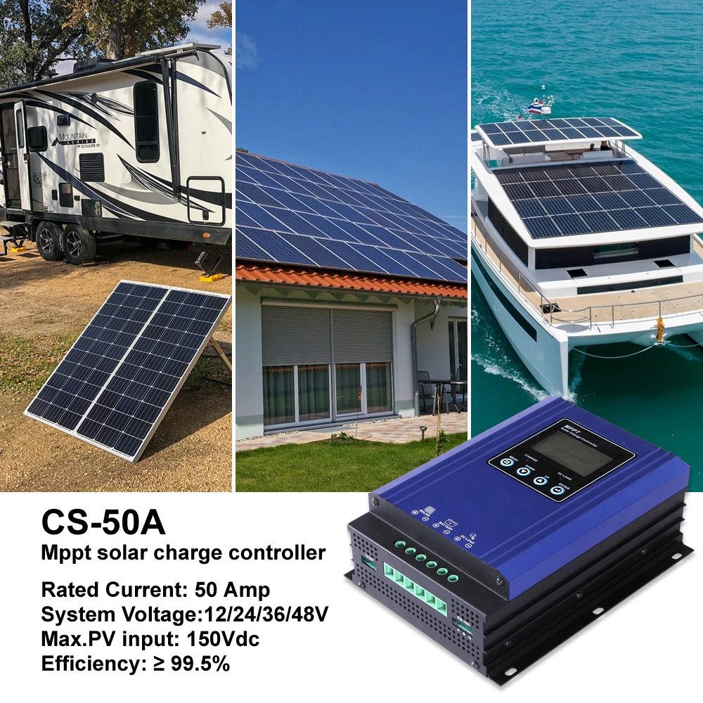 Multifunctional 12V/24V/48V 50A Off Grid Ac Dc Power Mppt Hybrid Solar Charge Controller