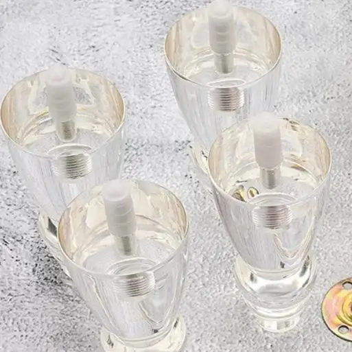 Clear Acrylic Sofa And Cabinet Legs Set Of 4 Modern Furniture Holder With Mounting Kit Furniture Repair Accessories