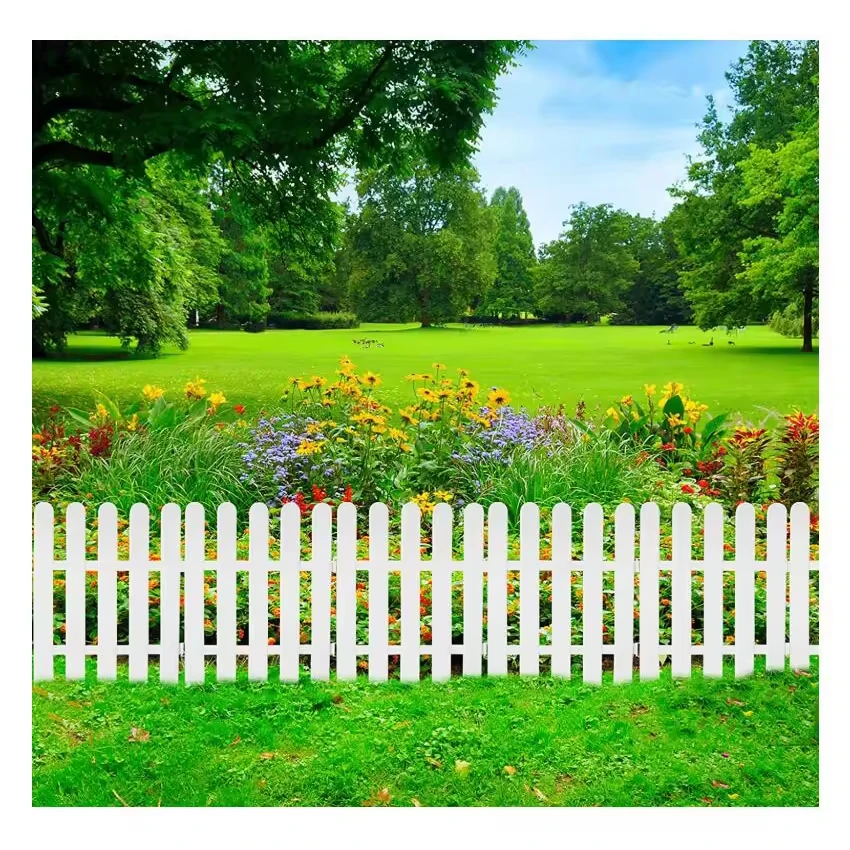 Hot Selling Wall Guardrail, Picket Fence Plastic White Edgings Garden Picket Borders Convenient Small Garden Fence
