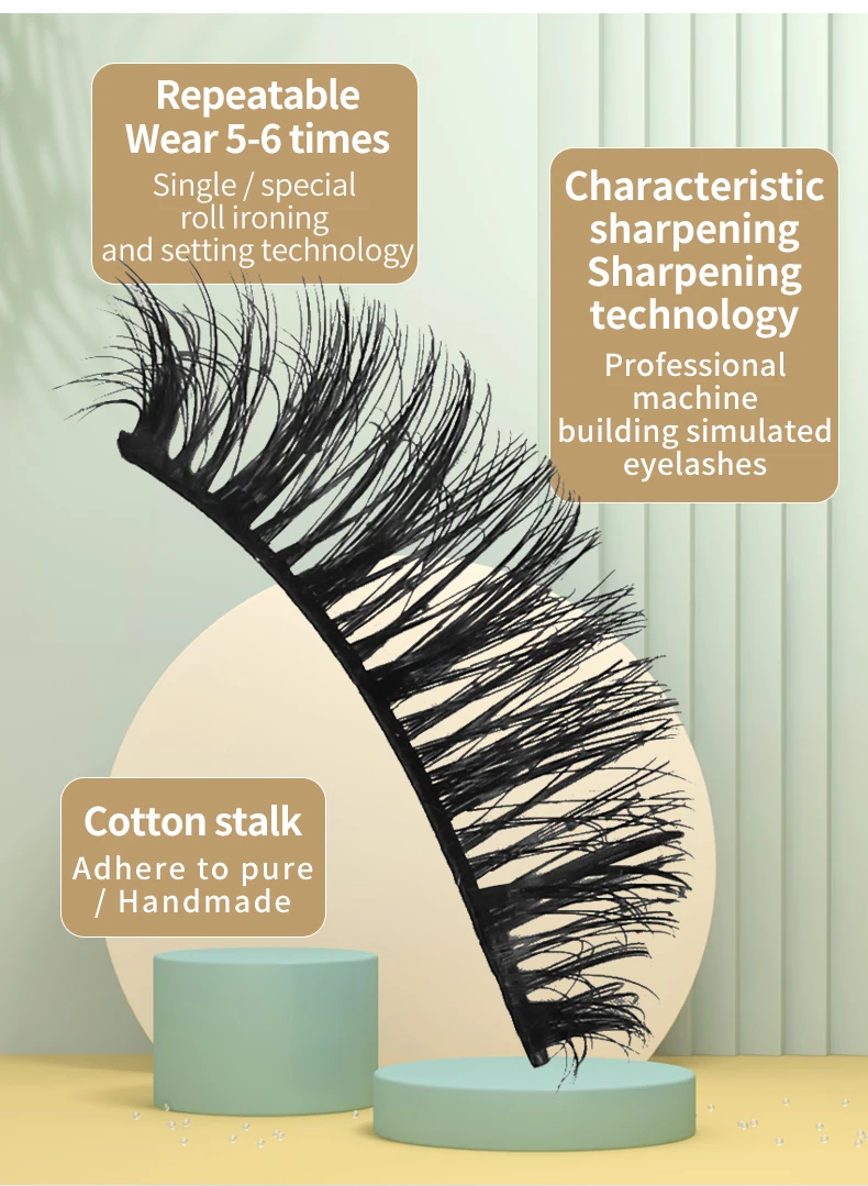 DINGSEN 10 Paar 3D Faux Mink Wimpern Natürliche Kunstwimpern Maßgeschneiderte Flauschige Weiche Voluminöse Wiederverwendbare Make-up Wimpern Bestseller – Detail 7